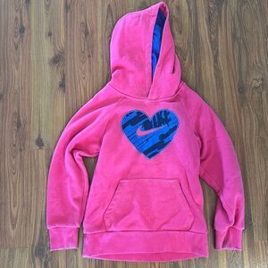 Kids  pink hoodie sweatshirt with heart logo kangaroo pouch kids 6
